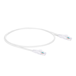 KAT6 0.5 METER MED RJ45 KONTAKTER HVIT
