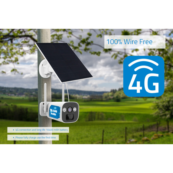 4G KAMERA MED SOLCELLE  OG RÅ BATTERIKAPASITET