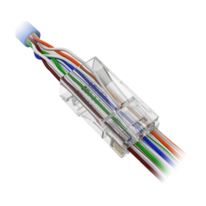 50 STK RJ45 KONTAKT GJENNOMGÅENDE TIL KAT5