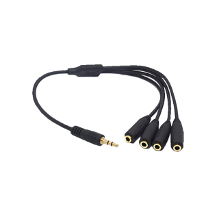 STEREO JACK AUDIO SPLITTER 1 HANN TIL 4X3,5M HUNN 30 CM