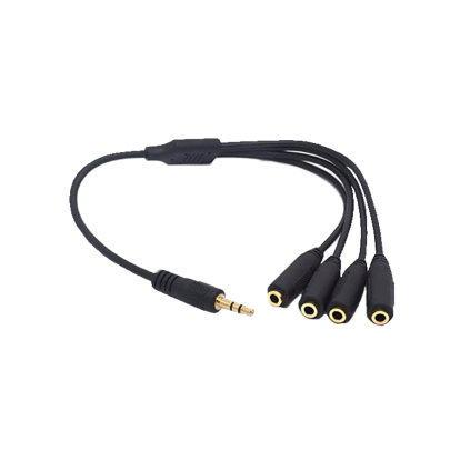 STEREO JACK AUDIO SPLITTER 1 HANN TIL 4X3,5M HUNN 30 CM